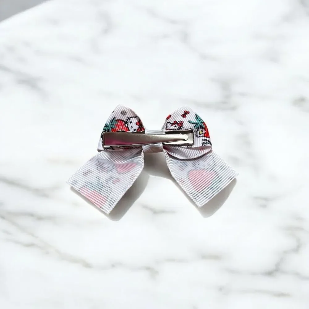 🤯5/$25🤯 Set Of Four Hello Kitty Strawberry Hair Bows for Kids